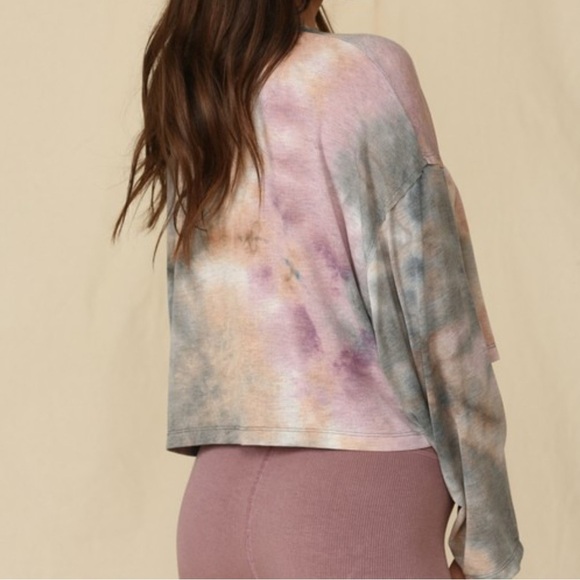 Soft Tie Dye French Terry Pullover | Relaxed Fit Lounge Sweatshirt | NWT - Picture 6 of 11